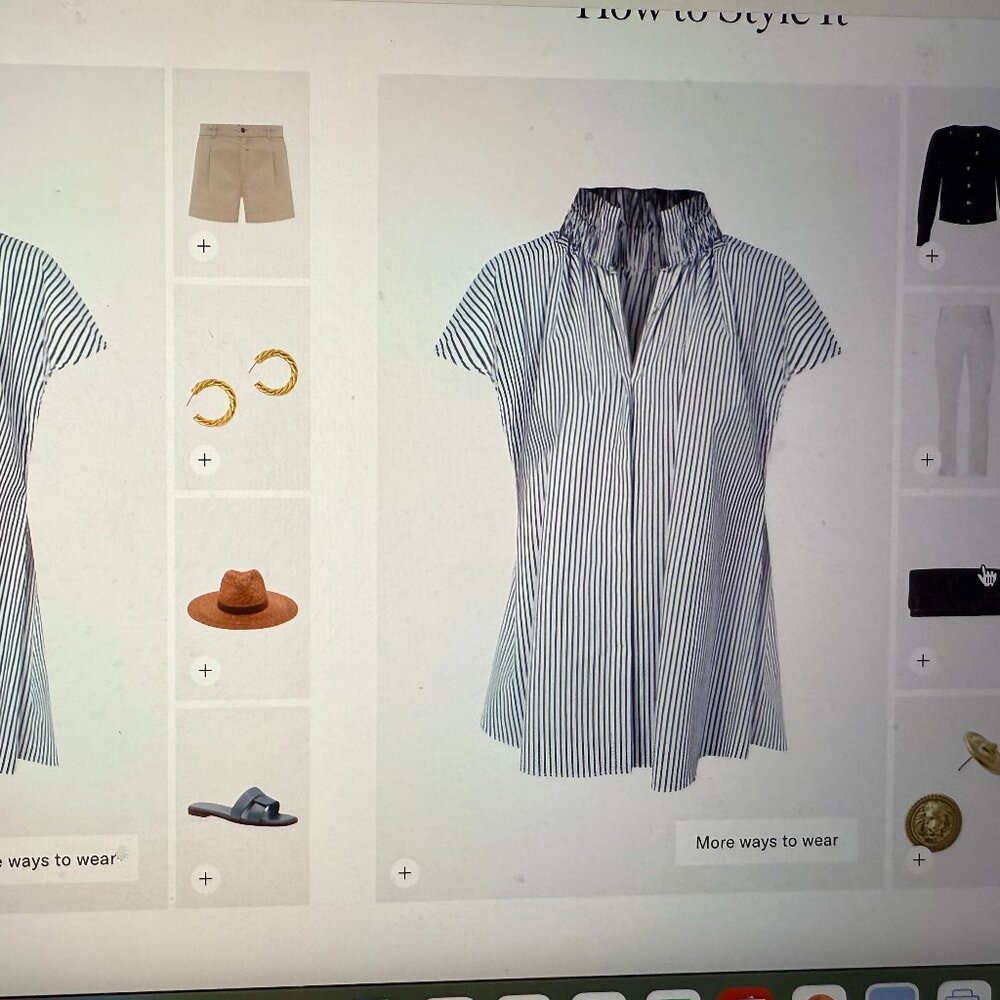 POMANDER PLUS BLUE STRIPE RAE BLOUSE ~ SIZE XXL - Picture 5 of 7